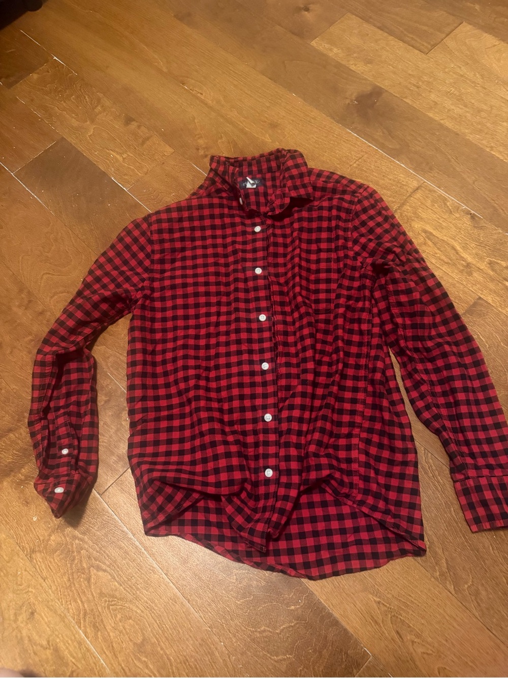 The Children’s Place Men’s Red & Black Plaid Shirt – Size Small ❤️🖤
